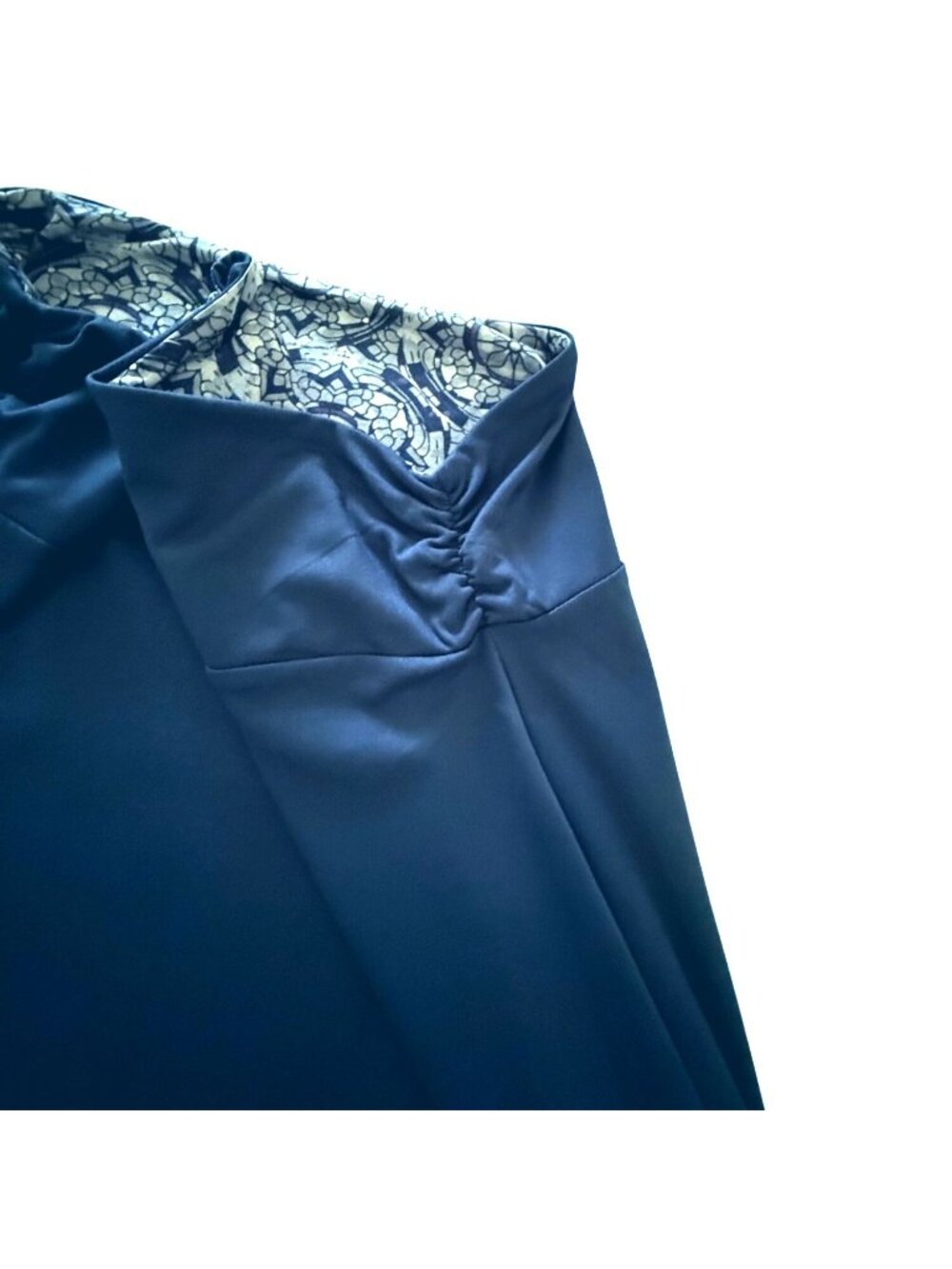 Reversible Skirt Sz L Navy White Medallion Print A Line Knee Length - Picture 4 of 11